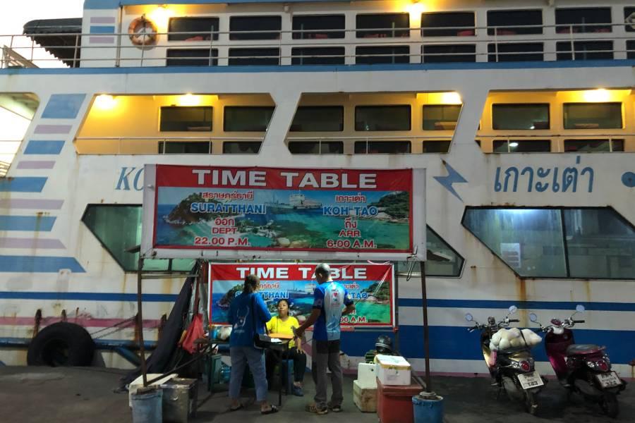 The night boat from Suratthani to Koh Tao by Sea Crest Ferry